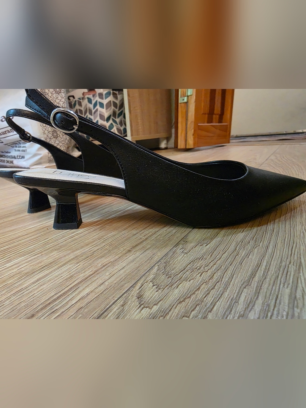 Franco Sarto Black Slingback Kitten Heels Size 9 - Picture 5 of 8